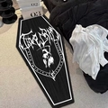Gothic coffin-shaped bedroom rug with grim reaper design and black velvet texture - 40x60cm / Grim Reaper Style