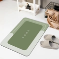 Tapis de bain rectangulaire moderne antidérapant vert et gris avec texte HOME - Vert Olive - HOME (Rectangle) / 40*60cm