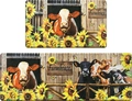 Farmhouse style cow and sunflower rug set with non-slip backing for kitchen and entryway - Rz—dairy Cow—10 / 50*80cm