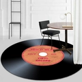 Creative vinyl record design round area rug for living room and office home decor - Diameter 60cm / CD-1