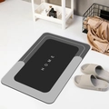 Modern black and gray geometric bath mat with HOME text and non-slip absorbent texture - Dark Gray - HOME (Rectangle) / 40*60cm