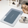 Nordic blue and grey tech fabric absorbent bath mat with HOME text and non-slip backing - Stone Blue - HOME (Rectangle) / 40*60cm