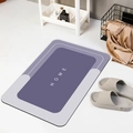 Oval purple and grey anti-slip bath mat with HOME text in a minimalist bathroom setting - Rectangle / Smoky Purple / 40*60cm
