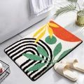 Tapis de bain abstrait imitation cachemire avec motifs de plantes et antidérapant - Imitation cachemire / 40x60cm / Patchwork Botanique (Abstrait-4)