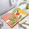 Tapis de bain abstrait en imitation cachemire avec motifs de plantes et antidérapant - Imitation cachemire / 40x60cm / Soleil Artistique (Abstrait-3)