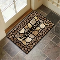 Rectangle diatomaceous earth welcome mat with cobblestone texture for entryway use - Mjx-5 / 40*60cm【Skin-friendly Velvet】