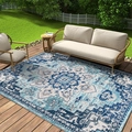 Detailed top view of Persian patterned camping rug with mandala design on outdoor wooden deck - Hao Bo-3 Pattern / 40*60cm