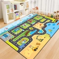 Tapis de jeu simulation de trafic urbain pour enfants avec routes et envers antidérapant - 40x60cm / Style Simulation de Trafic Urbain