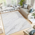 Modern marble pattern area rug in warm white and grey, anti-slip mat for living rooms - 5—marble Pattern / 60*90cm [lush-free And Easy To Care For]