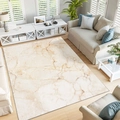Modern marble pattern rug in beige and white finish for living room and bedroom - 6—marble Pattern / 60*90cm [lush-free And Easy To Care For]