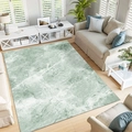 Modern marble pattern rug in light green and white with anti-slip texture for living room - 8—marble Pattern / 60*90cm [lush-free And Easy To Care For]