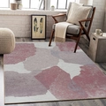 Nordic abstract area rug with pastel patchwork design on dark wood floor in living room - 40x60cm Imitation Cashmere / Abstract Pink Grey (SBT-RZ02)