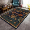 Detailansicht eines persischen Teppichs mit tiefzyanfarbenen Blumenmustern und Motiven - 40*60cm / SBT Persisch-14