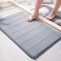Tappeto da bagno in pile di corallo a righe grigio chiaro antiscivolo e assorbente - 40x60cm / Grigio chiaro