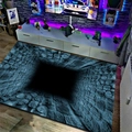 Dettaglio del tappeto con illusione ottica 3D e design a forma di abisso di pietre moderne - 40*60cm / 1023FYR-1