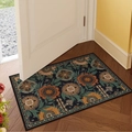 Bohemian floral faux cashmere bathroom mat with non-slip backing on wood floor - 40*60cm / Faux Cashmere Surface / Vintage Sunflower (Flower-1)