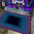 Tappeto 3D con illusione ottica a tunnel a griglia in una stanza da gioco moderna - 40*60cm / Stile Trappola Tunnel a Griglia (1023FYR-4)