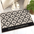 Detail of mandala patterned door mat with Peace and Happiness text in home entryway - French Affordable Luxury - 10 / 40*60cm【Skin-friendly Velvet】