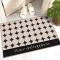 Detailed texture of beige polka dot door mat with Peace and Happiness text design - French Affordable Luxury - 12 / 40*60cm【Skin-friendly Velvet】