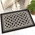 Detail of French luxury door mat with geometric black and white patterns and non-slip texture - French Affordable Luxury - 14 / 40*60cm【Skin-friendly Velvet】