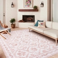 Modern floral rug with red vintage blossoms on warm white base for living room decor - 40x60cm / Warm White Vintage Red Floral