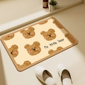 Tapis de bain absorbant avec motif d'ours mignon et texte My little bear stylisé - S / Mon Petit Ours (Tapis Animé-2)