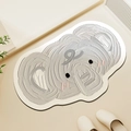 Cute gray elephant cartoon floor mat with anti-slip texture for cozy home bathroom decor - 40x60cm (Skin-Friendly Velvet) / Gray Cartoon Elephant (Cartoon Mat-8)
