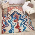 Bohemian large area rug with Persian patterns and modern fluid waves for living room decor - 40*60cm / Bohemian Style 2