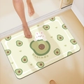 Cartoon avocado and bunny bath mat in pale green with non-slip absorbent material - 40*60cm / Soft Surface Avocado Rabbit (Cartoon Mat-10)