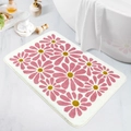 Detailed macro view of soft pink daisy bath mat with water-absorbent flocking texture - 40*60cm (Imitation Cashmere) / JQ-Flower-2