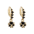 Elegant 18K gold-plated drop earrings featuring round black zircon spherical pendants - 18K Gold / Black (YSE017-01)