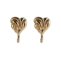 Elegant gold heart earrings with liquid metal texture and stylish pleated design - 18K Gold / Golden Heart Shape (YSE007-7)