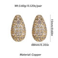 Elegant gold copper teardrop earrings with shimmering pave-set zircon stones - Gold Drop Shape Pavé Style (YSE028-01)