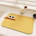 Macro detail of cartoon yellow duck kitchen drying mat with non-slip silicone texture - Vv-color-7 / 50*80cm [Diatom Mud]