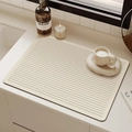 Tappetino scolapiatti in silicone crema con strisce nere per piano cucina - 30x40cm / Strisce Parallele Nere (Crema)