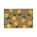 Zerbino marrone con motivo a ananas giallo per ingresso casa e rimozione del fango - 40*60cm / Ricciolo in PVC / Motivo Ananas (MJXSQ-1)