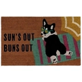 Paillasson rectangulaire marron avec motif Corgi à la plage Sun's Out Buns Out - 40*60cm / Style Motif Corgi / Boucle de soie