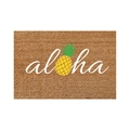 Zerbino in fibra di cocco naturale con scritta aloha e grafica ananas su sfondo marrone - Mjxsq-3 / 40*60cm Cappio di Seta