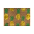 Close-up detail of coconut fiber texture and pineapple patterns on rectangular doormat - Mjxsq-5 / 40*60cm Crystal Velvet