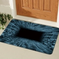 Close-up of 3D visual illusion bath mat with deep blue abyss design and brick texture - Gh-vision-8 / 40*60cm Crystal Velvet