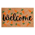 Rectangle Welcome doormat featuring orange carrot patterns on textured beige fiber surface - Mjxsq-7 / 40*60cm Crystal Velvet