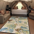Détail d'un tapis aux motifs de feuilles tropicales dans une tente de luxe aux tons bleus - 415zwhh-2 / 40*60cm (Imitation Cachemire)