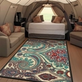 Alfombra vintage europea de cachemira sintética con diseño paisley para sala de estar - 415ZWHH-6 (Cachemir Bohemio) / 40*60cm (Imitación Cachemira)