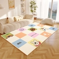 Détail d'un tapis à carreaux avec motifs d'animaux mignons et typographie décorative - Échiquier Papa-5 / 40*60cm (Imitation Cachemire)