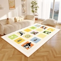 Detail of cartoon bear rug with soft checkered patterns on a wooden floor - 40*60cm (Skin-friendly Velvet) / Checkerboard Cat Style 10