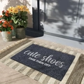 Tappeto d'ingresso moderno in fango di diatomee con scritte per ingresso e bagno - 40*60cm / Fondo in Gomma Farina Fossile / grigio scuro