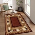 Classic bohemian faux cashmere geometric rug in brown and beige for bedroom decor - 415mzf-1 / 40*60cm (Skin-friendly Velvet)