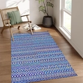 Modern blue cashmere-style rug with geometric patterns on a light wooden floor - 415mzf-4 / 40*60cm (Skin-friendly Velvet)