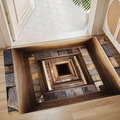 3D visual illusion diatom mud door mat with geometric wood and stone texture design - SYT Visual Design 5