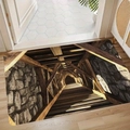 Detail of 3D illusion non-slip floor mat with realistic wooden tunnel perspective design - SYT Visual Design 8